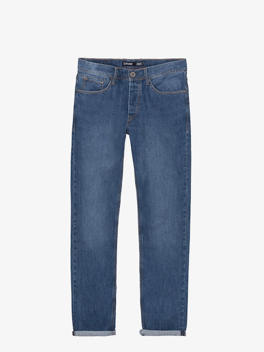 Ανδρικό Παντελόνι Τζιν με Regular Εφαρμογή Dark Denim