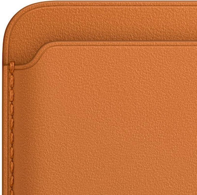 Apple Leather Wallet MagSafe Kartenetui Golden Brown