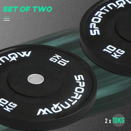 Sportnow Set Discuri De Tip Olimpic Cauciucate 2 x 10kg Φ50mm