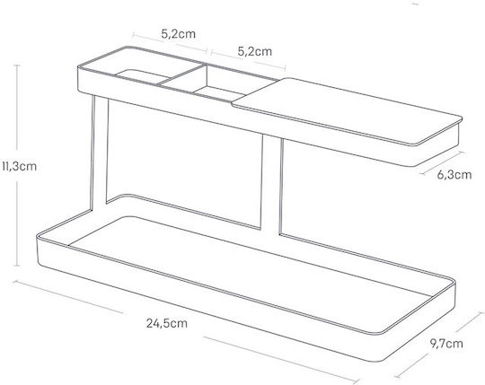 Metallic Pencil Holder in White Color 9.7x11.3x24.5cm