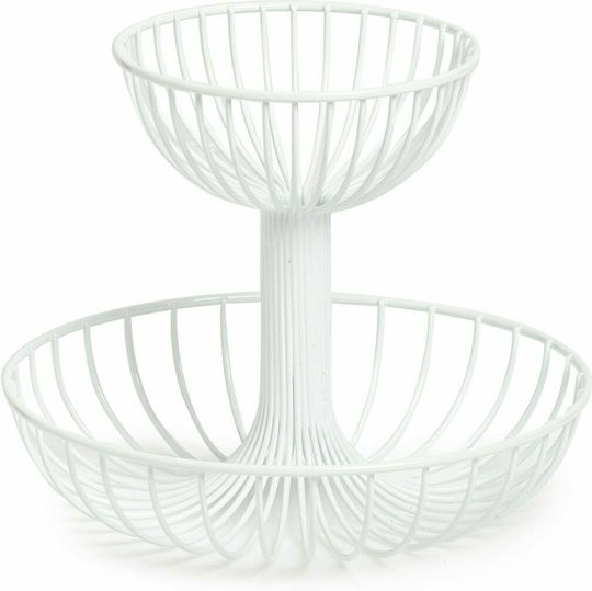 Zeller Obstschale Metallisch Weiß 32x26x23.5cm