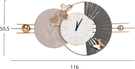 HomeMarkt Wall Clock Metallic White 116x7cm HomeMarkt Wall Clock Metallic White 116x7cm