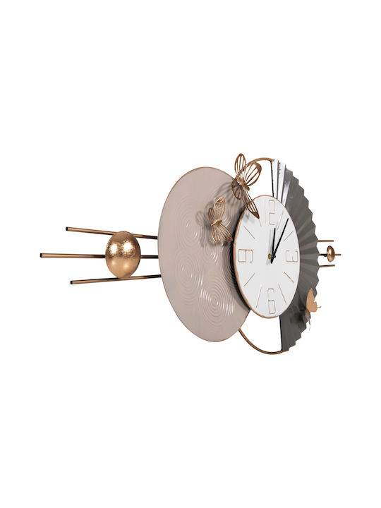 HomeMarkt Wall Clock Metallic White 116x7cm