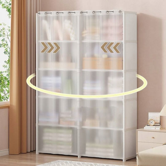 Single Door Wardrobe Sliding White 40x28x125cm