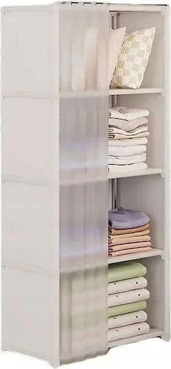 Single Door Wardrobe Sliding White 40x28x125cm