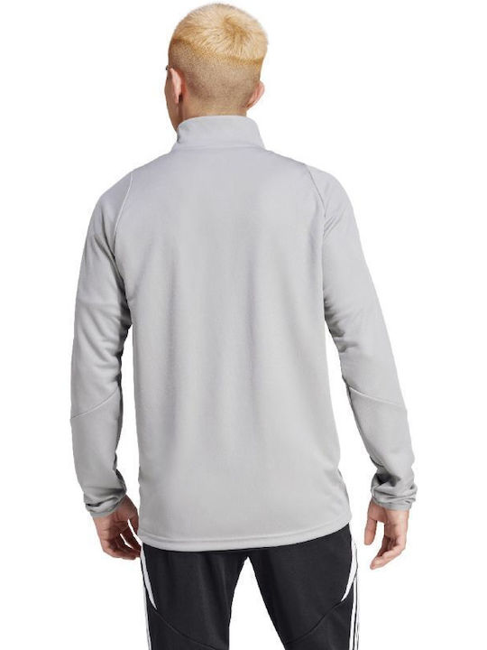 Adidas Tiro 24 Men's Athletic Long Sleeve Blouse with Zipper Gray