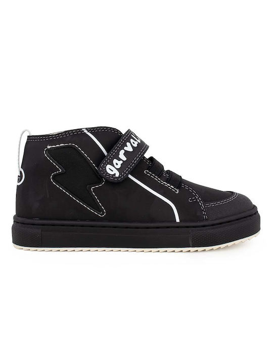 Garvalin Kids Leather Anatomic Boots with Lace Black