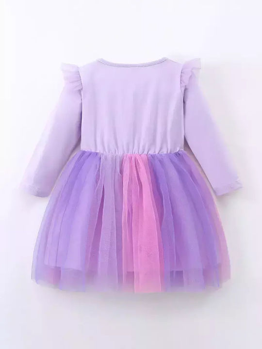 Unicorn Kids Dress Purple