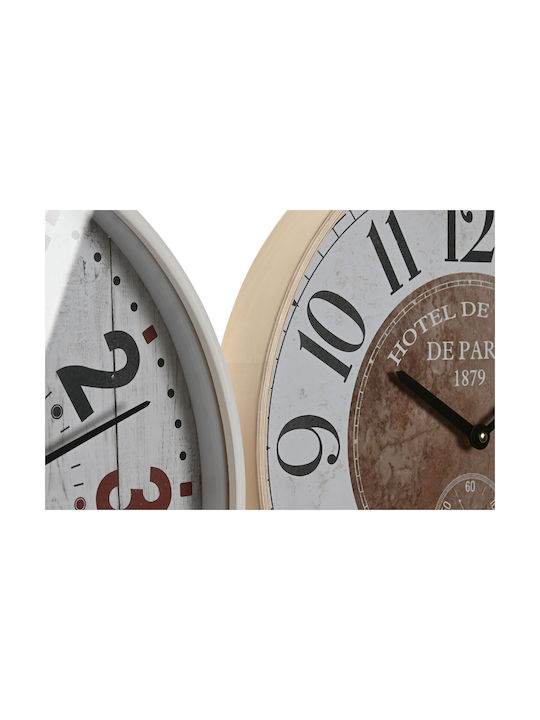 Wall Clock Home Esprit White Crystal Wood Mdf 40 X 4,5 X 40 Cm (x2)