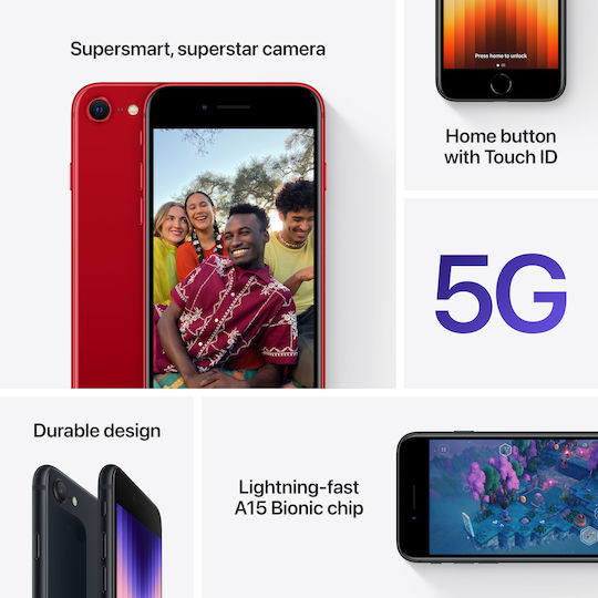 Apple iPhone SE 2022 (4/64GB) Продукт Червен