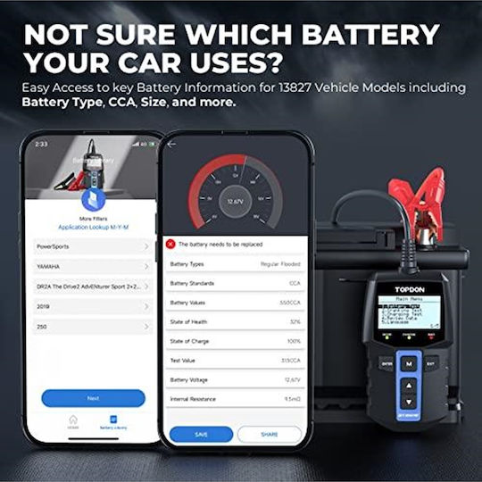 Topdon BT100W Зарядно Устройство За Автомобилна Батерия 12V