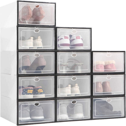 Plastic Casetă pentru Pantofi în Culoare Alb 34.5x24x14cm 1buc