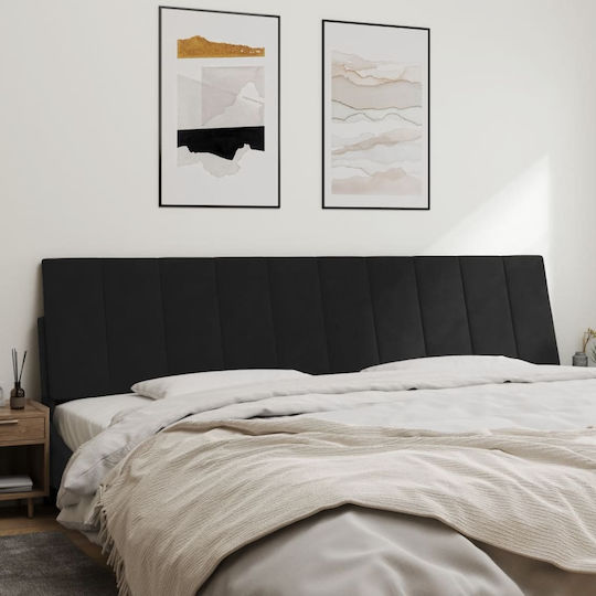 vidaXL LED Μαξιλάρι για Κεφαλάρι Υφασμάτινο Μαύρο 200x45cm