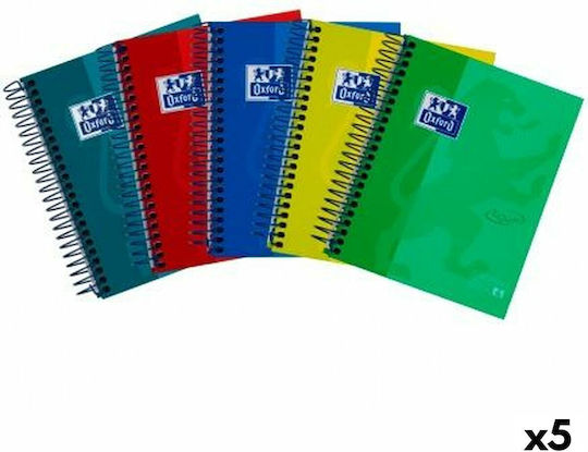 Oxford Set of 5 Spiral Notebooks 120 Sheets with White Pages with Hard Cover Multicolour