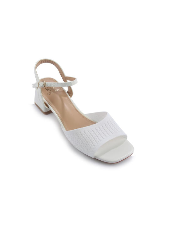 Square Low Heel Sandal Fshoes Sqc69.04 - Fshoes - White