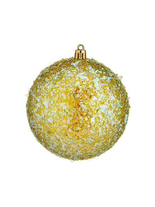 Krist+ Christmas Hanging Ball Ornament Green With Gold Dust With Beads Green