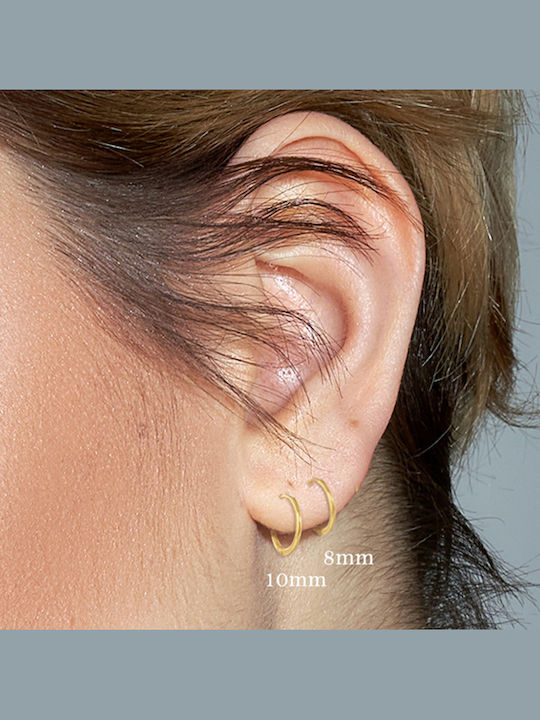 Σκουλαρίκια Κρικάκια Set 2 Ζευγάρια 10mm & 8mm Ατσάλι 316l Χρυσό Bode 02092