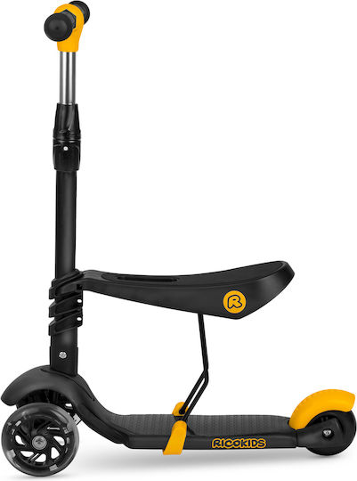 Ricokids Kinderroller Cubi 3-Rad mit Sitz Schwarz