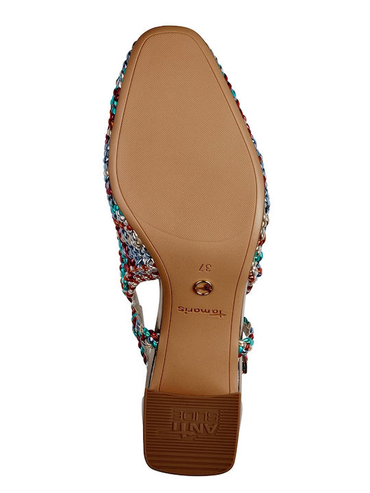 Tamaris Damen Multicolor Strohmule mit dickem niedrigem Absatz 1-29614-42 902 Multicolor