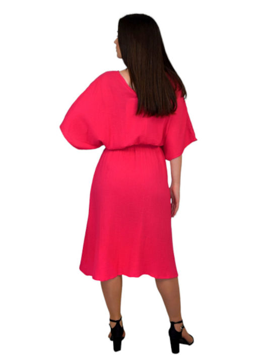 Morena Spain Midi Rochie Fuchsia