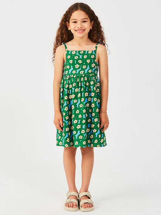 Compania Fantastica Girls Dress Floral Sleeveless Green