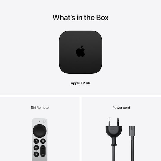 Apple TV Box MN873 4K UHD with WiFi and 64GB Storage Space with Operating System tvOS and Siri