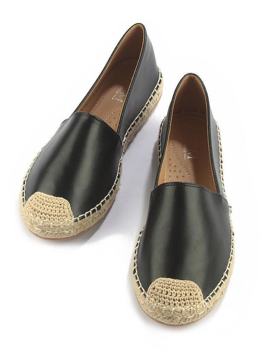 Women's Synthetic Leather Espadrilles Black