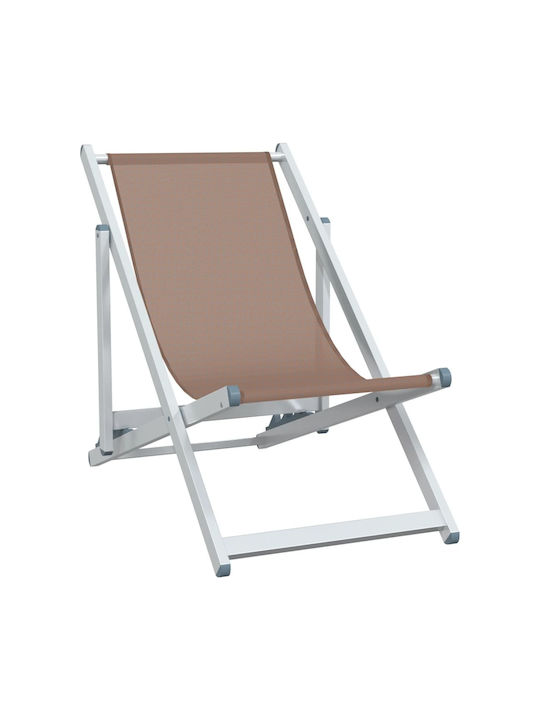Deckchairs Aluminum Coffee 2pcs 57x97.5x80cm