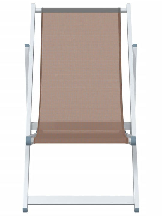 Deckchairs Aluminum Coffee 2pcs 57x97.5x80cm