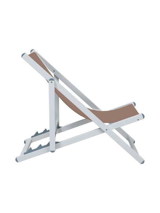 Deckchairs Aluminum Coffee 2pcs 57x97.5x80cm