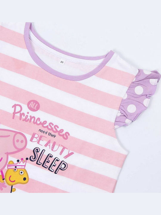 Kαλοκαιρινή Παιδική Πιτζάμα Peppa Pig Ροζ Μωβ