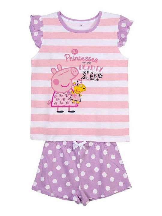 Kαλοκαιρινή Παιδική Πιτζάμα Peppa Pig Ροζ Μωβ