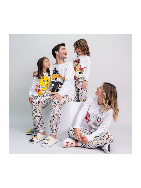 Pyjama Kinder Schlafanzug Looney Tunes Grau