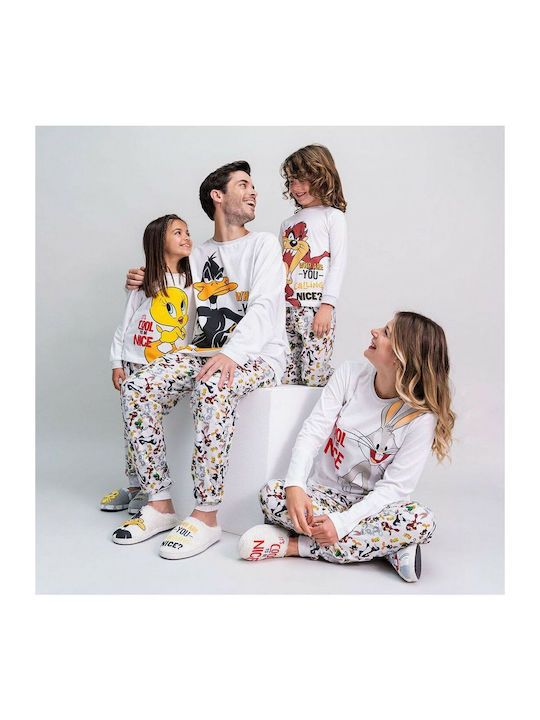 Pyjama Kinder Schlafanzug Looney Tunes Grau