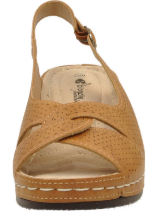 Κλασικά Ανατομικά Peep Toe Πέδιλα Blondie Σε Χρώμα Camel ( Καλοκαίρι 2024 )