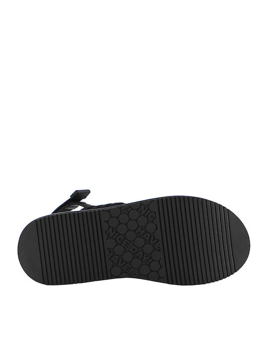 Women's Leather Platform Shoes Black