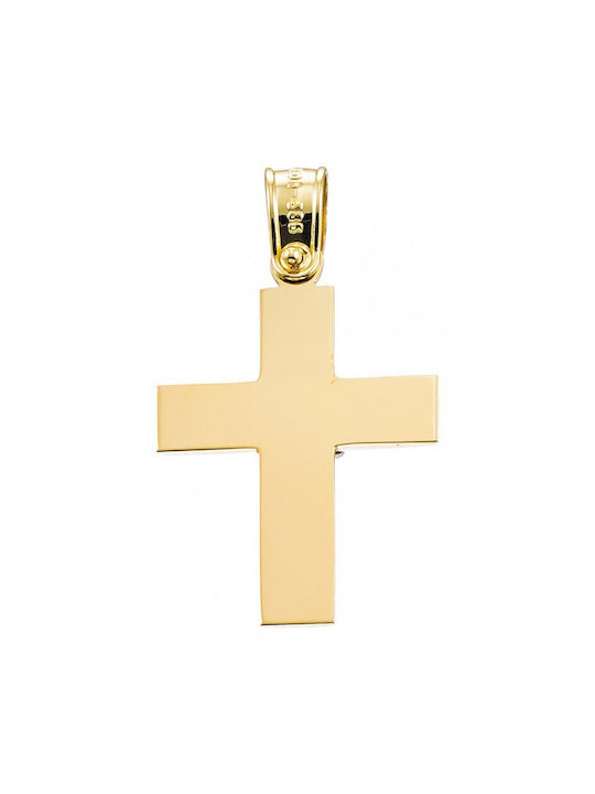 14k Gold Kreuz St562 für Taufe-Verlobung 14k Gold/Weißgold Kreuz für Mädchen