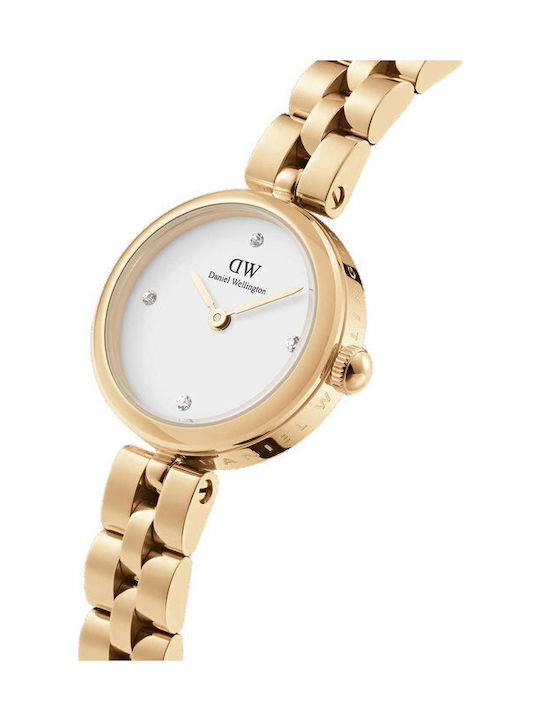 Daniel Wellington Lumine Crystals Womens Watch 22mm Battery With Gold Steel Bracelet