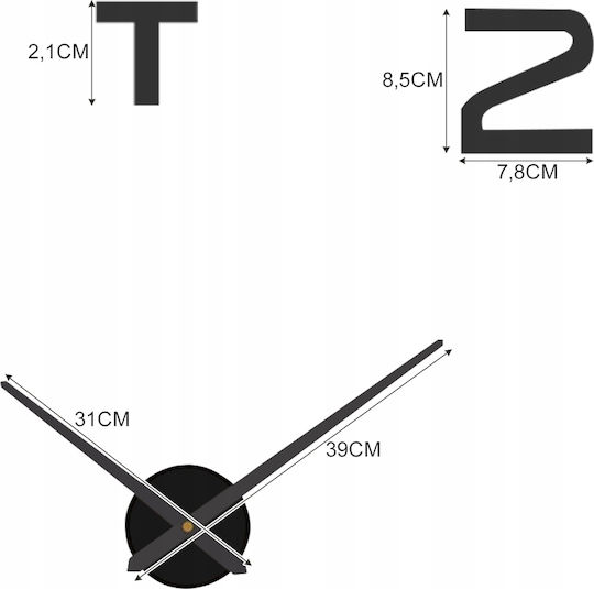 3D Silent Wall Clock Mirror Black