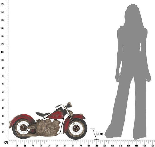 Wanddekoration Metallic Motorrad 98,5x5,5x47,5.cm