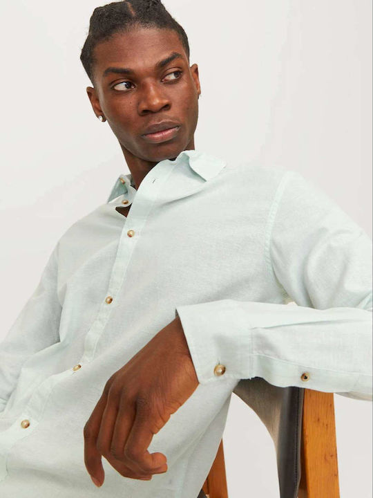Long-sleeved Linen Shirt Soothing Sea