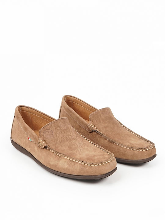 Δερμάτινα Ανδρικά Loafers σε Καφέ Χρώμα