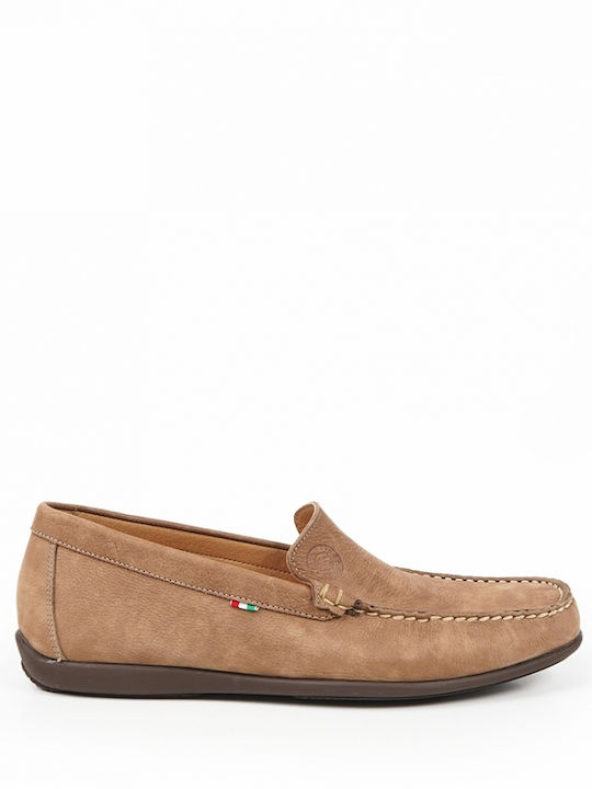 Δερμάτινα Ανδρικά Loafers σε Καφέ Χρώμα