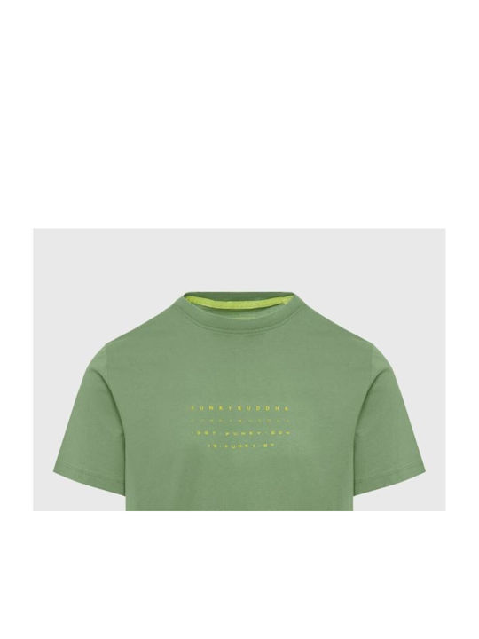 Funky Buddha T-shirt Bărbătesc cu Mânecă Scurtă Verde