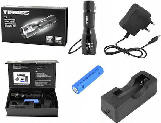 Tiross Lanternă LED IPX4 Negru
