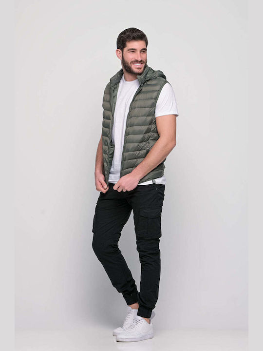 Men's Sleeveless Jacket Olive Color