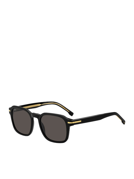 Boss Men's Sunglasses with Black Plastic Frame and Black Lens BOSS1627/S 807IR 51