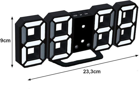 Digital LED Tabletop Clock with Alarm Black ZK11453QWS8B
