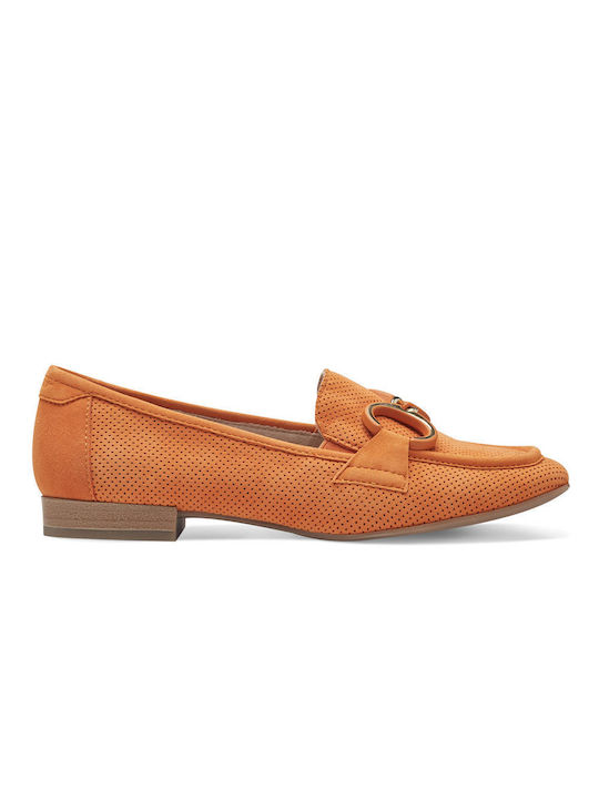 Tamaris Leather Women's Moccasins in Orange Color