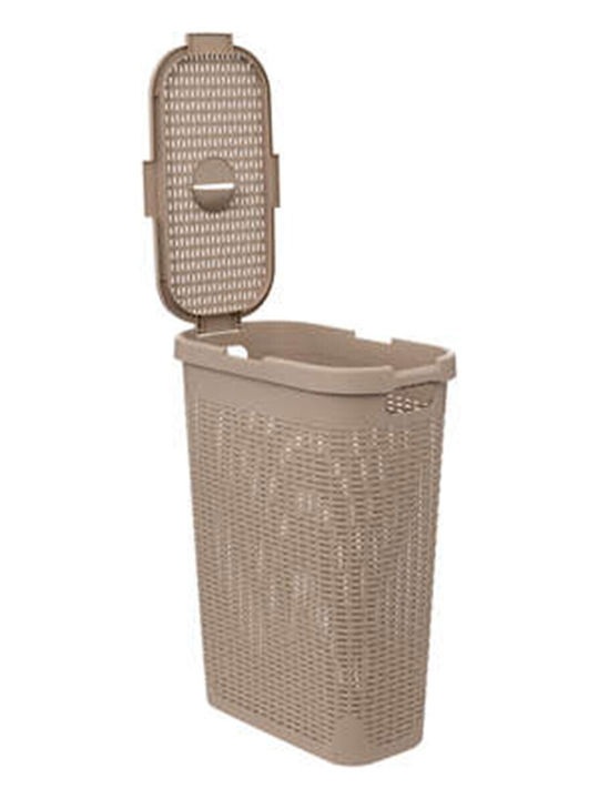 Marva Wäschekorb Kunststoff 40lt mit Deckel 26,5x46,4x60,5cm Beige